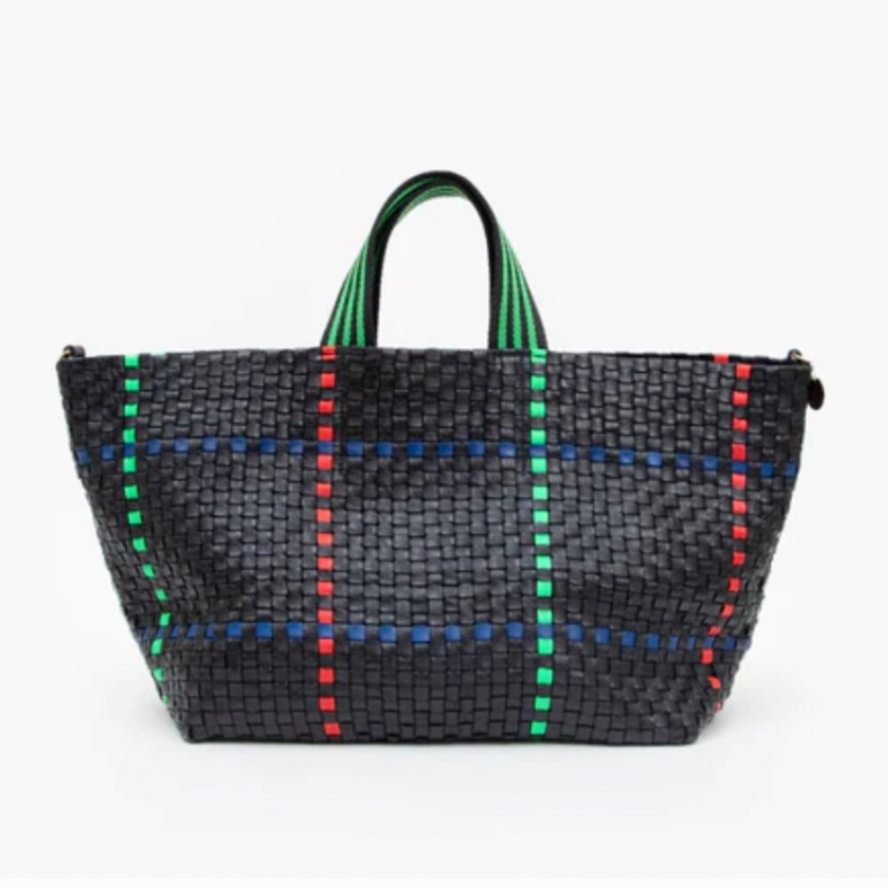 Clare V. Bateau Tote in woven checker